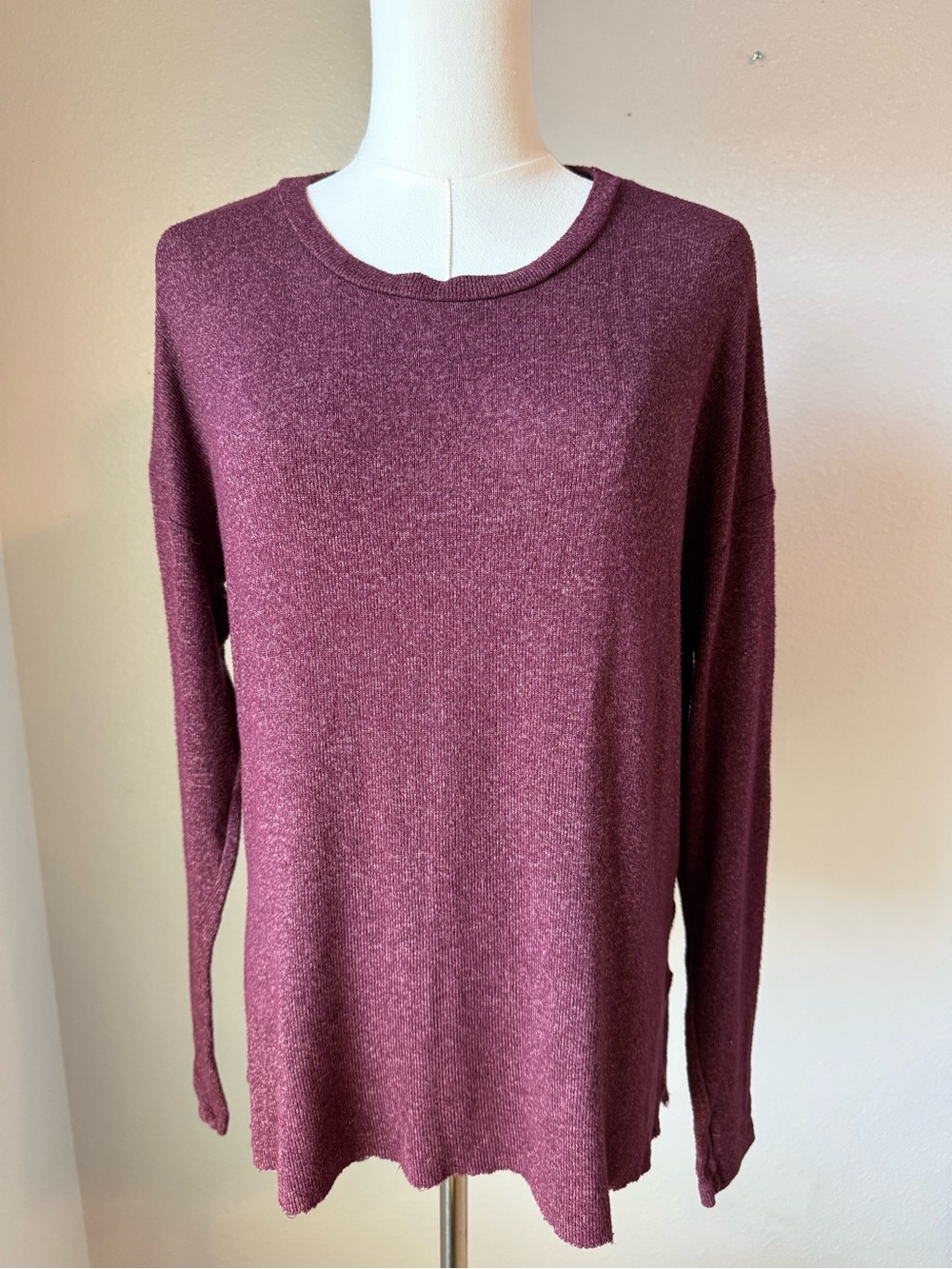 American Eagle Soft & Sexy Plush Burgundy Tunic Sweater Small